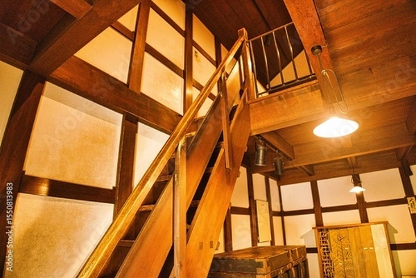 Fototapeta 古民家の階段