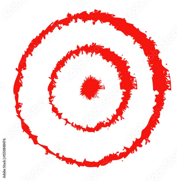 Fototapeta The target is a circular shape with red and white lines
