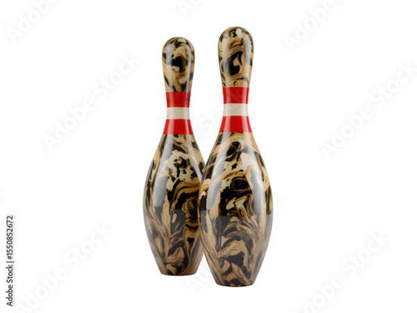 Fototapeta Two bowling pin on transparent background. Generated with AI
