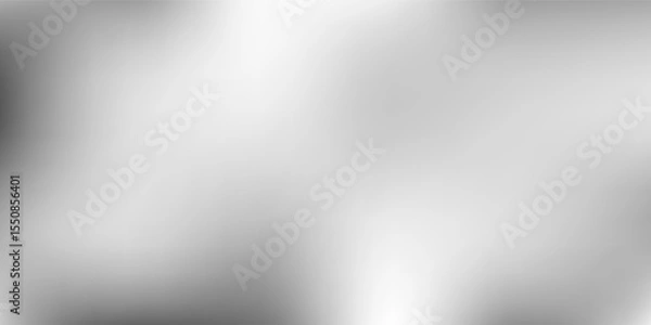 Obraz Silver background with metal mirror texture. Chrome gradient surface with simple abstract light ball.