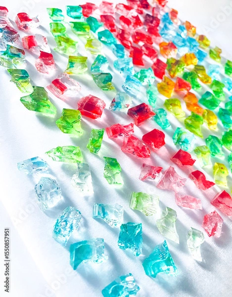 Obraz 乾燥前の光を浴びてキラキラ輝く琥珀糖