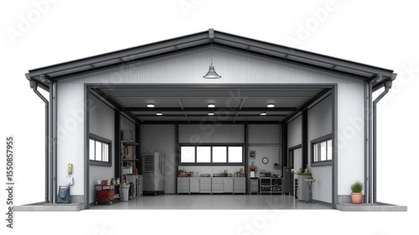 Obraz Car garage isolated on white and transparent background, cut out png