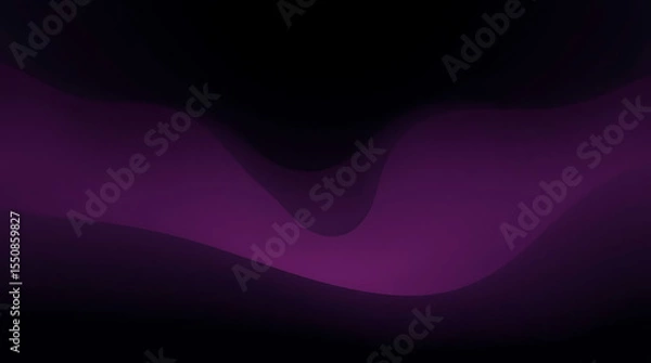 Fototapeta Abstract Dark Purple Gradient Swirls Flowing Across Black Background Wallpaper