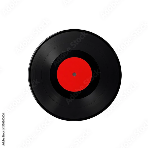 Obraz Vintage Gramophone Record on White Background

