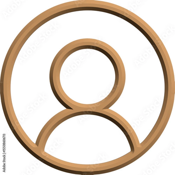 Fototapeta 3D icon of a person in a brown circle