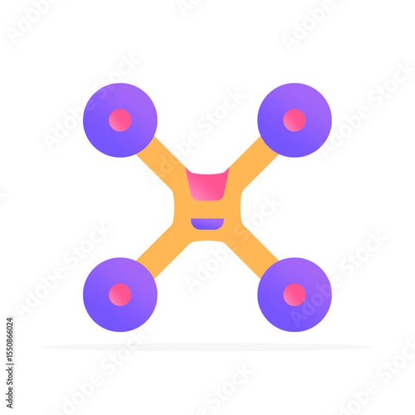 Fototapeta Drone icon, colored flat vector. Modern and minimalist design.