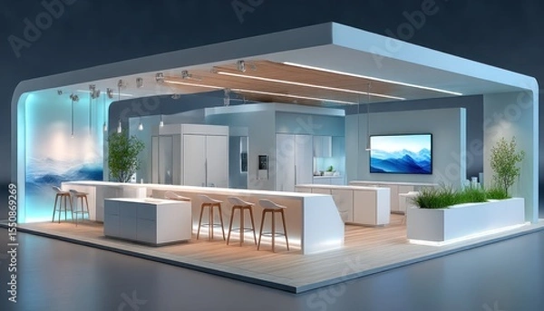 Obraz Modern exhibition booth interior