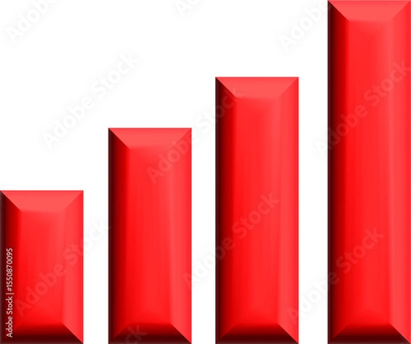 Fototapeta Red phone signal 4 bars 3d