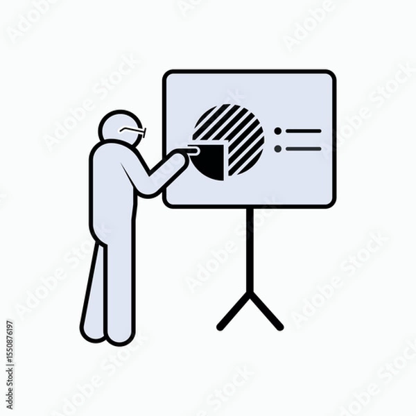 Obraz Present Business Chart. Manager, Presenter. Presentation Session. 