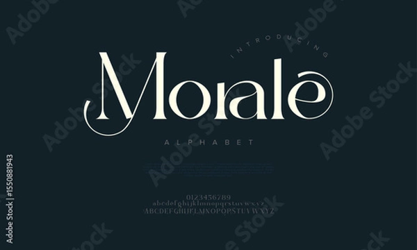 Fototapeta Classy serif font with stylish contrast and unique character forms, perfect for branding and creative layouts
