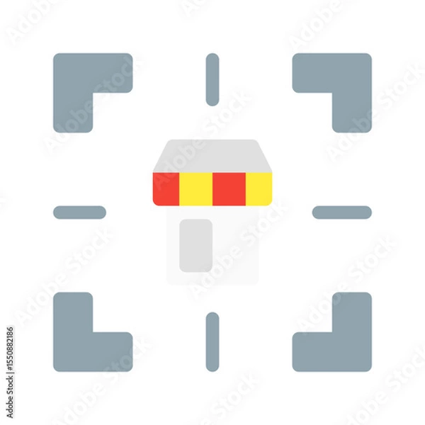 Fototapeta market research network. This is a vector single icon with a flat style. Suitable for any purpose, such as website design, mobile app design, logo design, pattern design, etc.