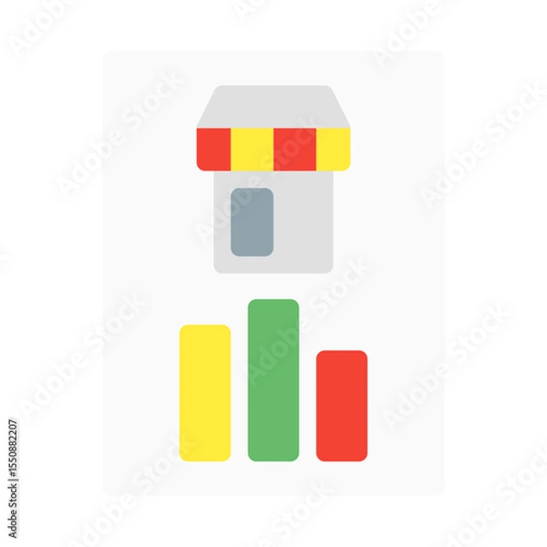 Fototapeta market research report. This is a vector single icon with a flat style. Suitable for any purpose, such as website design, mobile app design, logo design, pattern design, etc.