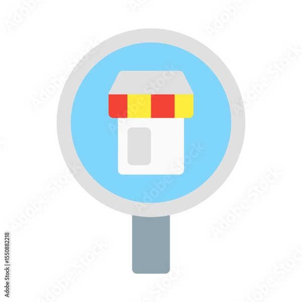 Fototapeta market. This is a vector single icon with a flat style. Suitable for any purpose, such as website design, mobile app design, logo design, pattern design, etc.