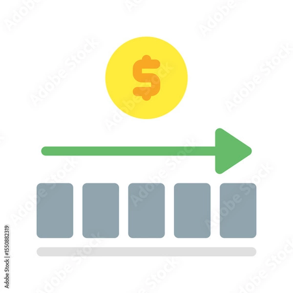 Fototapeta stable investment. This is a vector single icon with a flat style. Suitable for any purpose, such as website design, mobile app design, logo design, pattern design, etc.