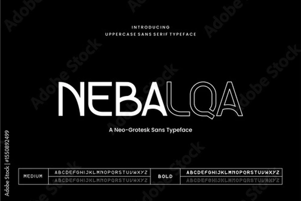 Fototapeta Modern Neo-Grotesk Sans Serif Display Typeface in Uppercase