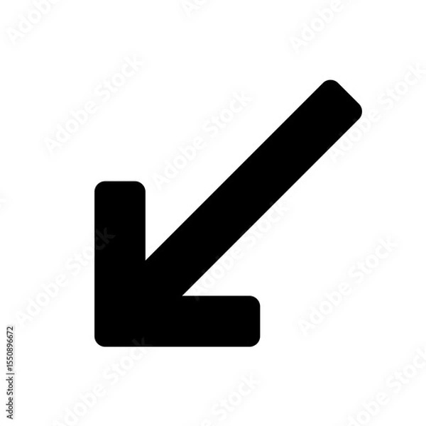 Fototapeta left down corner arrow icon