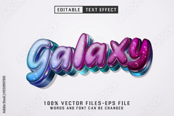 Fototapeta Galaxy 3d Text - Editable Text Effect