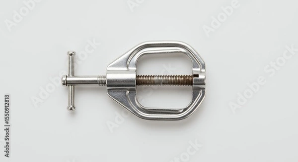 Fototapeta Metal clamp tool isolated on white background