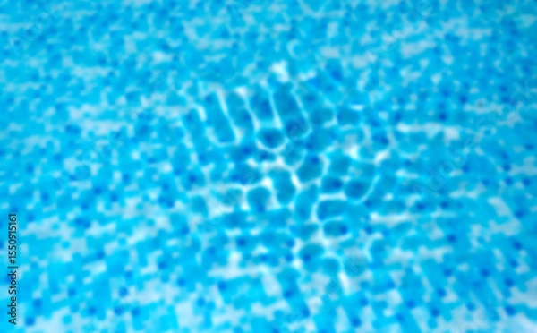 Obraz Blue water in the pool. Defocused blurred transparent blue colored clear calm water surface texture.