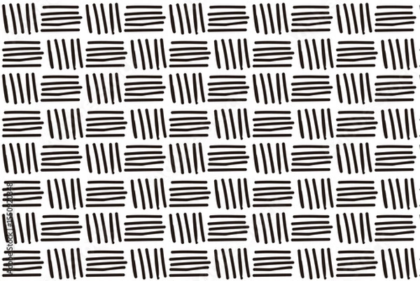 Obraz Seamless abstract pattern with hand-drawn lines in a repetitive square layout. Perfect for textile, wallpaper, or background design.