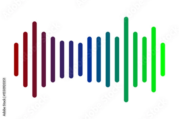 Obraz Colored sound wave vector icon representing audio frequency or digital voice signal. Simple and minimal design.