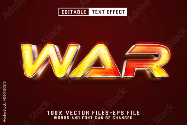 Fototapeta War Metalic Text - Editable Text Effect