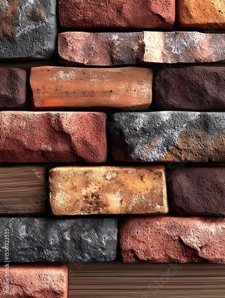 Obraz Multicolored brick wall texture
