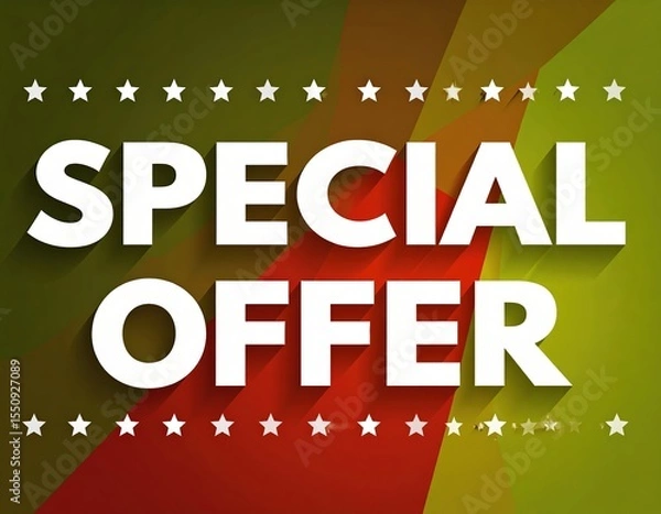Fototapeta Bright special offer graphic with bold text and vibrant background for promotions and advertisements.