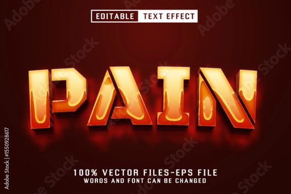 Fototapeta Pain 3d Text - Editable Text Effect