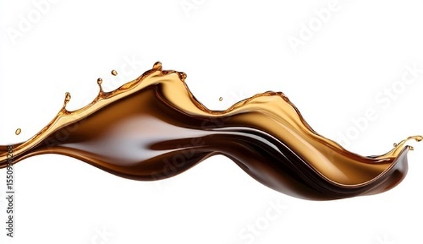 Fototapeta Abstract Brown Liquid Splash On White Background
