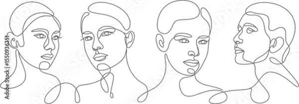 Obraz black and white sketch of a girl