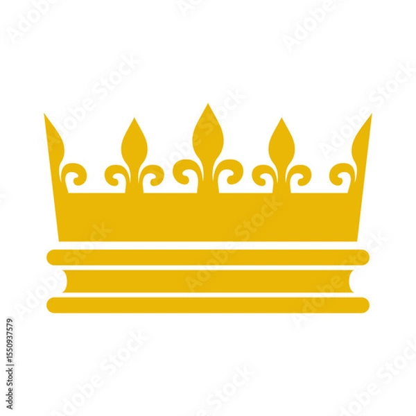 Obraz gold crown icon transparent flat vector png image