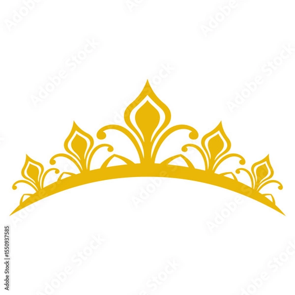 Obraz gold crown icon transparent flat vector png image