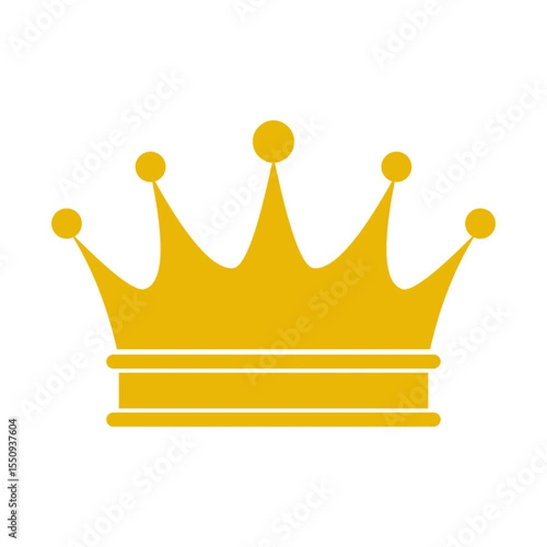 Obraz gold crown icon transparent flat vector png image