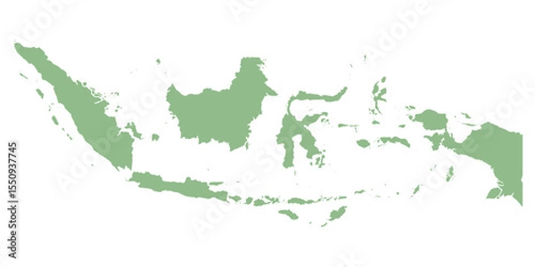 Obraz vector image flat png transparent map of the republic of indonesia islands