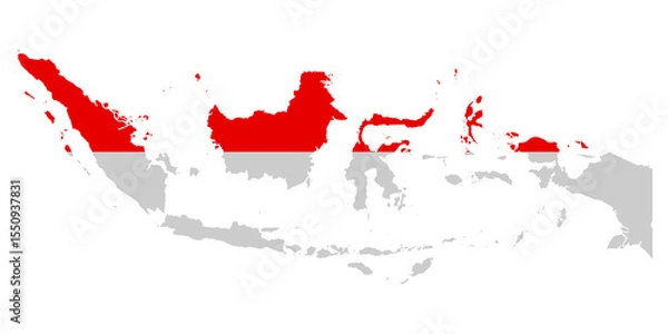 Obraz vector image flat png transparent map of the republic of indonesia islands