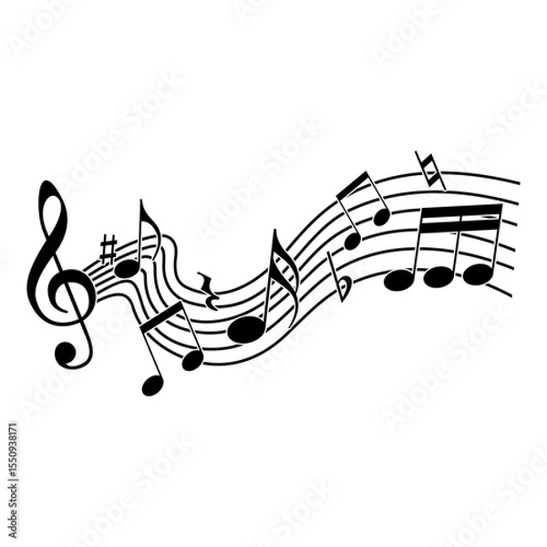 Obraz music background transparent flat vector png image