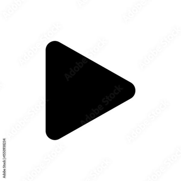 Obraz transparent png vector image of video play button with rounded triangle icon