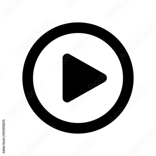Obraz transparent png vector image of video play button with rounded triangle icon