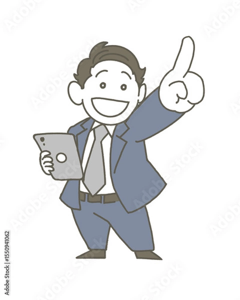 Obraz タブレット端末を持った男性