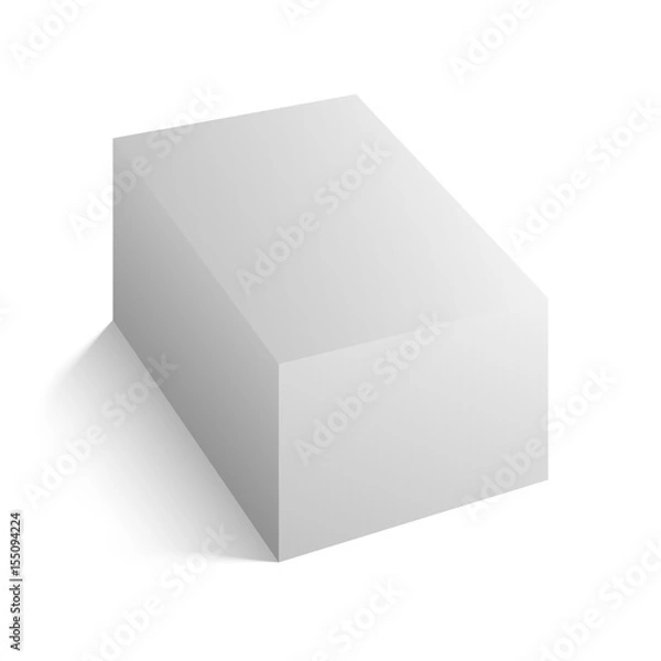 Fototapeta Realistic white vector Block Mockup