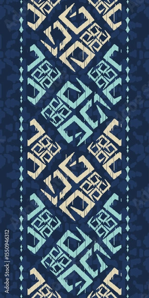 Fototapeta Geometric ethnic seamless pattern. abstract illustration. design for geometric pattern wallpaper. Tribal ethnic vector texture. Aztec style. Folk embroidery. Indian, Scandinavian, African rug.