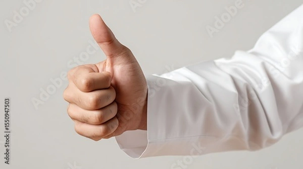 Obraz Close Up of Muslim Hands, Thumbs Up Gesture : Suitable for Be Used in Blog Posts, Social Media Posts or Website Content Related to People & Lifestyle Theme.
