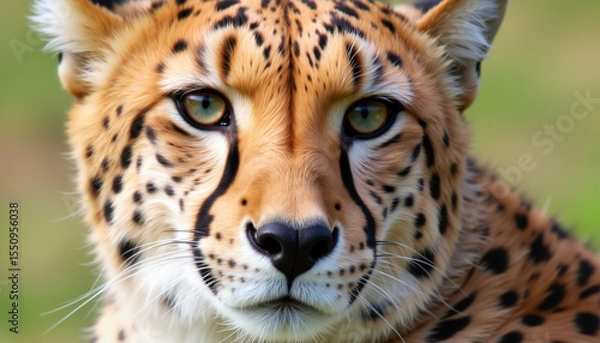 Obraz Close-up of a cheetah with striking coat and intense gaze  