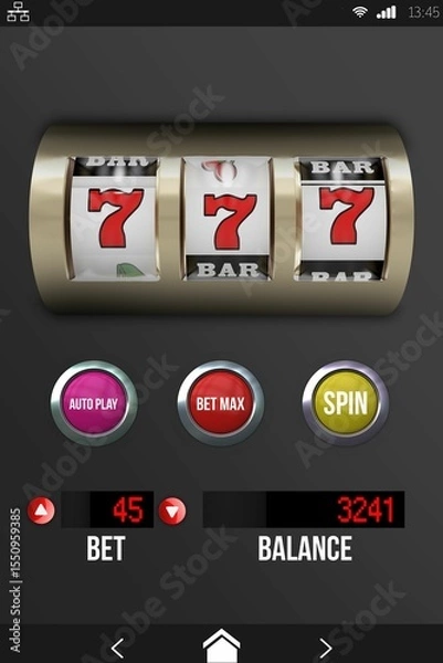 Obraz Casino slot machine app on mobile display