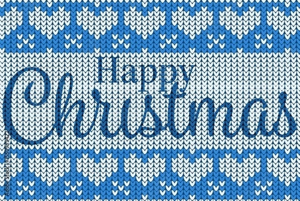 Obraz Knitting Christmas vector background happy christmas