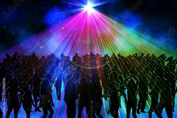 Obraz Digitally generated nightclub under lasers