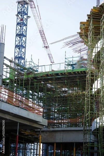 Obraz Crane and building construction site