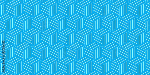 Fototapeta Seamless pattern with hexagon fabric geometric pattern. Abstract ornament diamond tile design. Vector mosaic tile design closeup.	