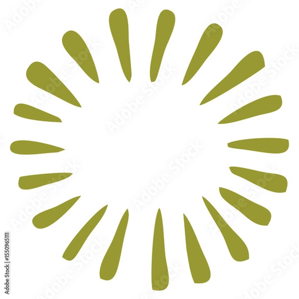 Fototapeta Abstract Starburst Pattern with Petal-Like Olive Green Lines in Vector Illustration